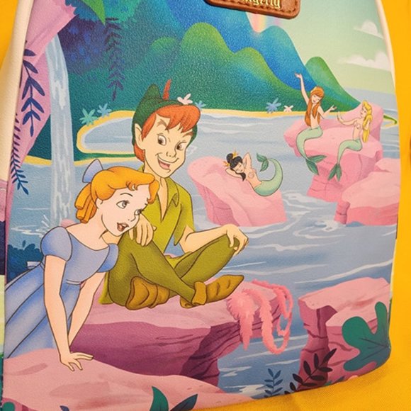 Loungefly Disney Peter Pan Wendy Mermaid Lagoon Rainbow Soft Tag Mini Backpack main image 12